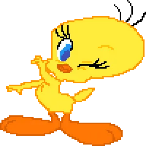 Pixelated Tweety Bird PNG Image