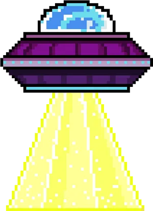 Pixelated U F O Abduction PNG Image