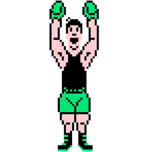 Pixelated Victory Pose PNG Image