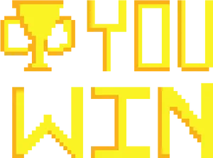 Pixelated Victory Trophyand Text PNG Image