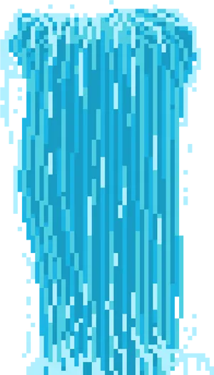 Pixelated Waterfall Artwork PNG Image