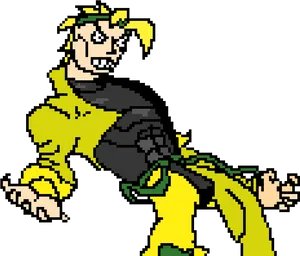 Pixelated Yellow Jacket Character PNG Image