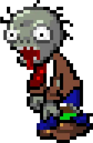 Pixelated Zombie Character PNG Image