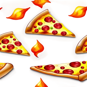 Pizza Cartoon With Flames Png 06272024 PNG Image