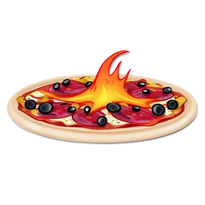 Pizza Cartoon With Flames Png 06272024 PNG Image