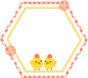 Plaid Border Chicks Graphic PNG Image