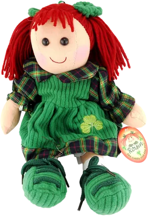 Plaid Dress Rag Doll PNG Image