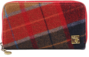 Plaid Fabric Walletwith Logo Charm PNG image with transparent background