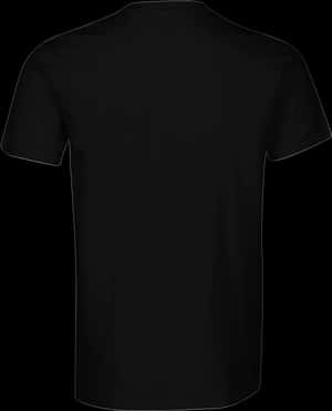 Plain Black T Shirt Back View PNG image with transparent background