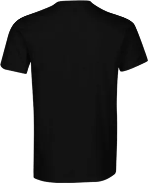 Plain Black T Shirt Back View PNG Image