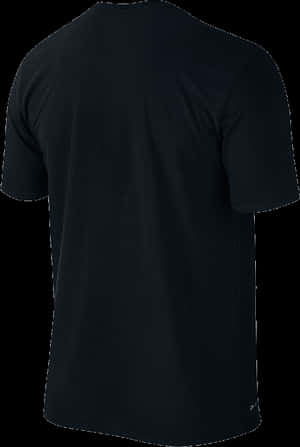Plain Black T Shirt Rear View PNG image with transparent background