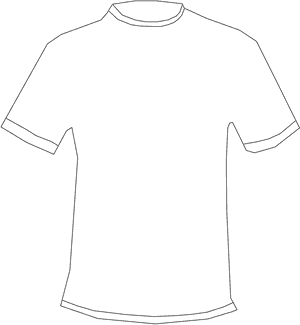 Plain Blue T Shirt Outline PNG image with transparent background