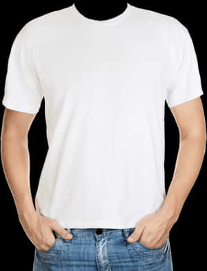 Plain White T Shirt Model PNG image with transparent background