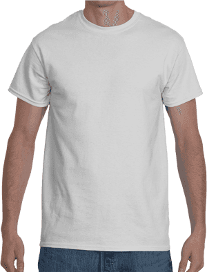 Plain White T Shirton Man PNG image with transparent background