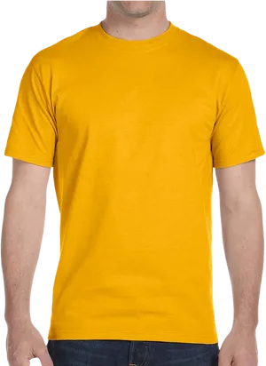 Plain Yellow T Shirt Template PNG Image