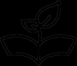 Plant Growing From Book Line Art PNG image with transparent background