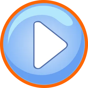 Play Button Icon_ Blue Background PNG Image