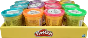 Play Doh Assorted Colors Containers PNG Image