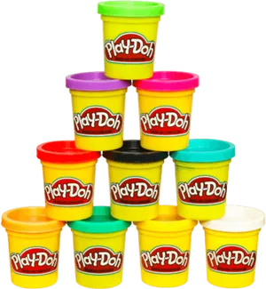 Play Doh Containers Stacked PNG Image