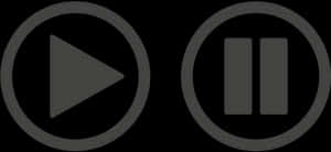 Play Pause Buttons Black Background PNG