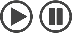 Play Pause Buttons Black Background PNG Image