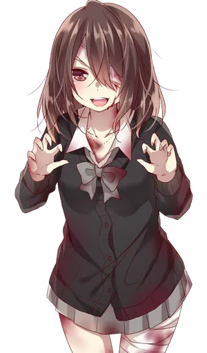 Playful Anime Vampire Girl.png PNG Image