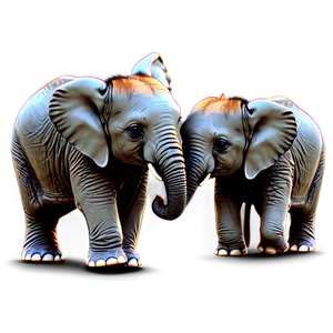 Playful Baby Elephant Art Png 06122024 PNG Image