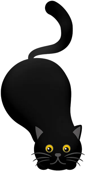 Playful Black Cat Cartoon PNG Image