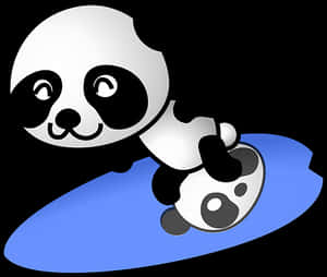 Playful Cartoon Panda PNG image with transparent background