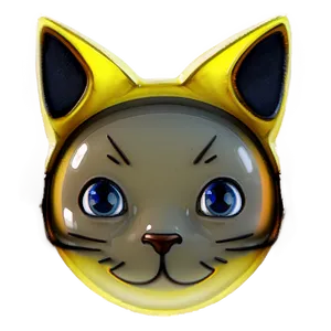 Playful Cat Ear Emoji Png Odj95 PNG Image