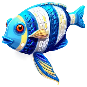 Playful Cute Fish Art Png 06292024 PNG Image