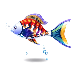 Playful Cute Fish Art Png Scb PNG Image