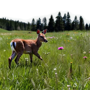 Playful Doe In Meadow Png Kmy PNG Image