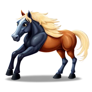 Playful Horse Cartoon Png Tow PNG Image