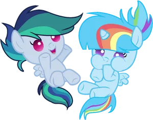 Playful Ponies Vector PNG Image