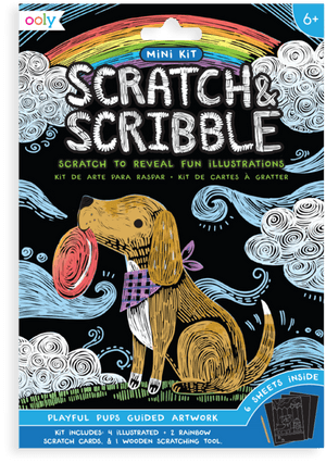 Mini Scratch & Scribble 7 Piece Art Kit- Playful Pups - Comic Book, HD Png Download PNG image with transparent background