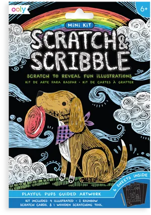 Playful Pups Scratch Art Kit PNG Image