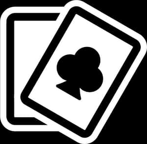 Playing Cards Icon Blackand White PNG with transparent background