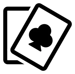 Playing Cards Icon Blackand White PNG Image
