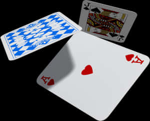 Playing Cardson Black Background PNG with transparent background