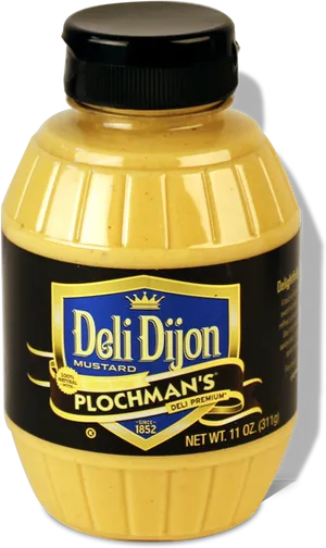 Plochmans Deli Dijon Mustard Bottle PNG Image