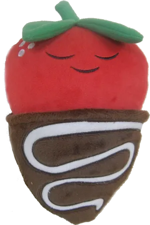 Plush Chocolate Covered Strawberry Toy PNG Image