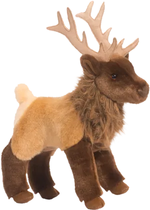 Plush Elk Toy Standing PNG Image