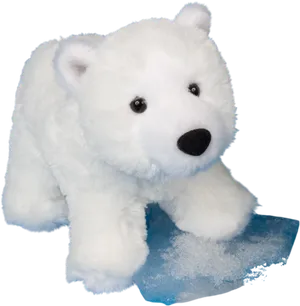 Plush Polar Bearon Ice PNG Image