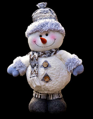 Plush Snowman Toy PNG image with transparent background