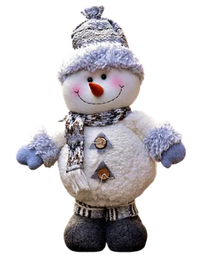 Plush Snowman Toy PNG Image