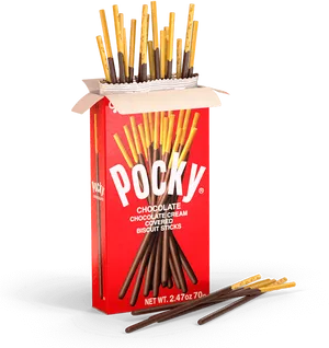 Pocky Chocolate Cream Covered Biscuit Sticks PNG Image