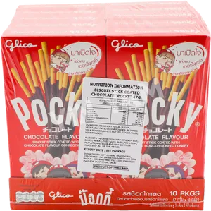 Pocky Chocolate Flavor Multi Pack Box PNG Image