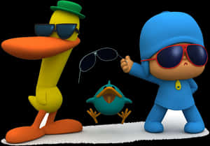 Pocoyo_and_ Friends_ Cool_ Poses PNG image with transparent background