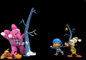 Pocoyo_and_ Friends_ Winter_ Fun PNG image with transparent background